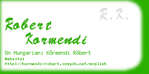 robert kormendi business card