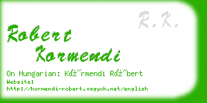 robert kormendi business card